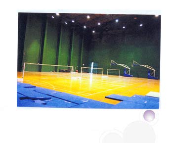 indoor badminton wooden flooring